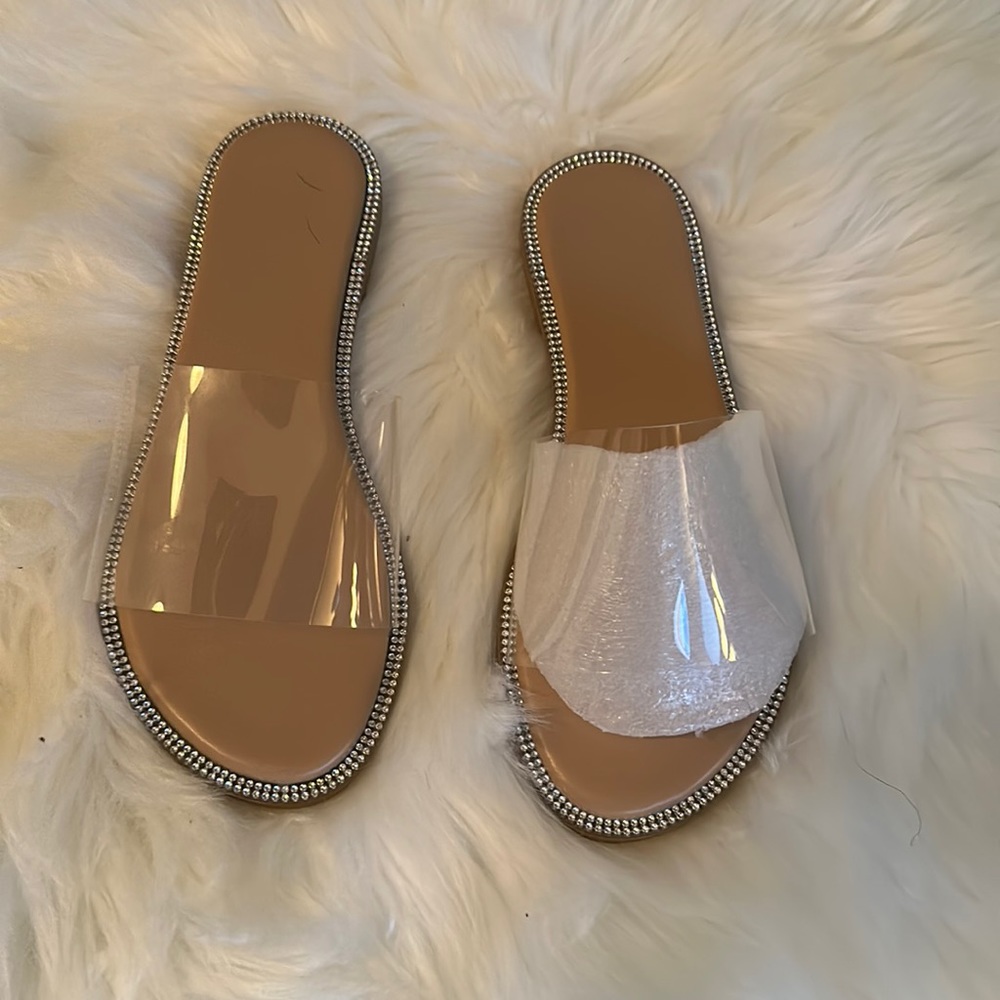 Clear diamond sandals